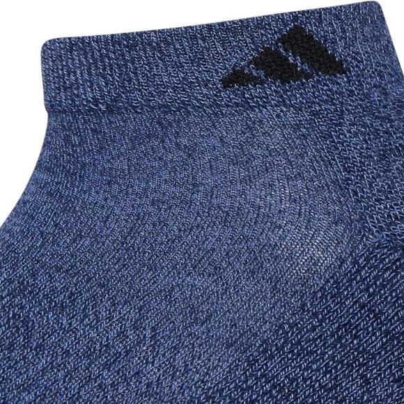 6 Pair Adidas Men's Low Cut Socks with Arch Compression Indigo Blue/Grey/Collegi - Picture 4 of 12